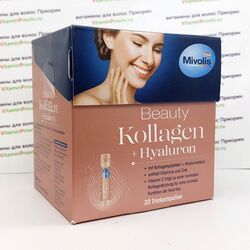 Mivolis Beauty Kollagen + Hyaluron Коллаген и гиалурон, питьевые ампулы, 20 шт, Германия